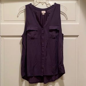(3/$25) Merona- Purple sleeveless button up